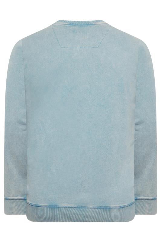 STUDIO A Big & Tall Blue Washed Sweatshirt | BadRhino 5