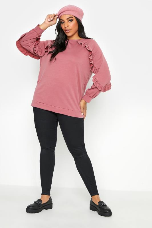 LIMITED COLLECTION Pink Frill Sweatshirt Frill Top_B.jpg