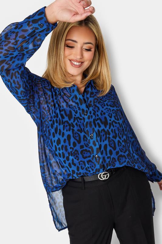  Tallas Grandes YOURS LONDON Curve Cobalt Blue Leopard Print Shirt