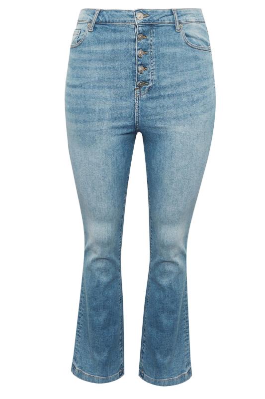 Plus Size Mid Blue Stretch Flared Jeans | Yours Clothing 6