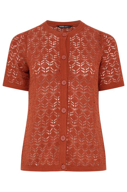 YOURS Plus Size Burnt Orange Button Through Cardigan | Yours Clothing 5