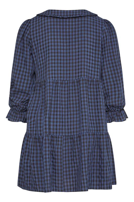 LIMITED COLLECTION Plus Size Blue Gingham Smock Shirt Dress | Yours Clothing 7
