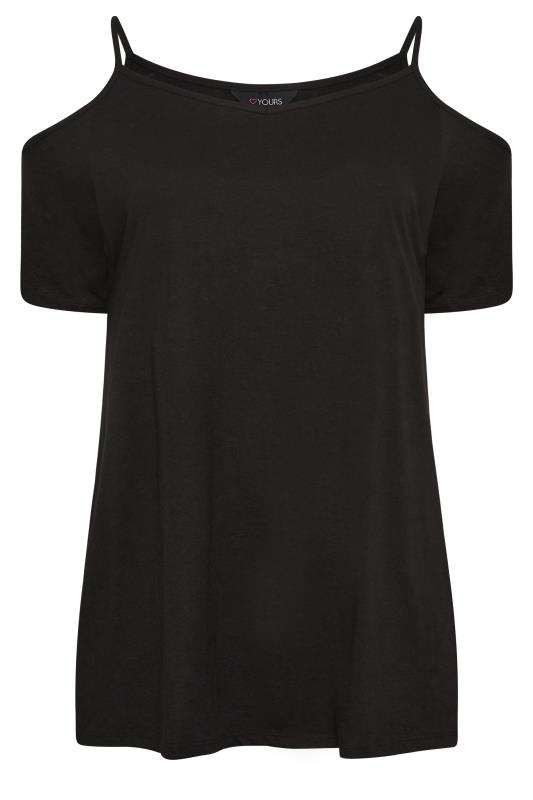 YOURS Plus Size 2 PACK Black Cold Shoulder T-Shirts| Yours Clothing  8