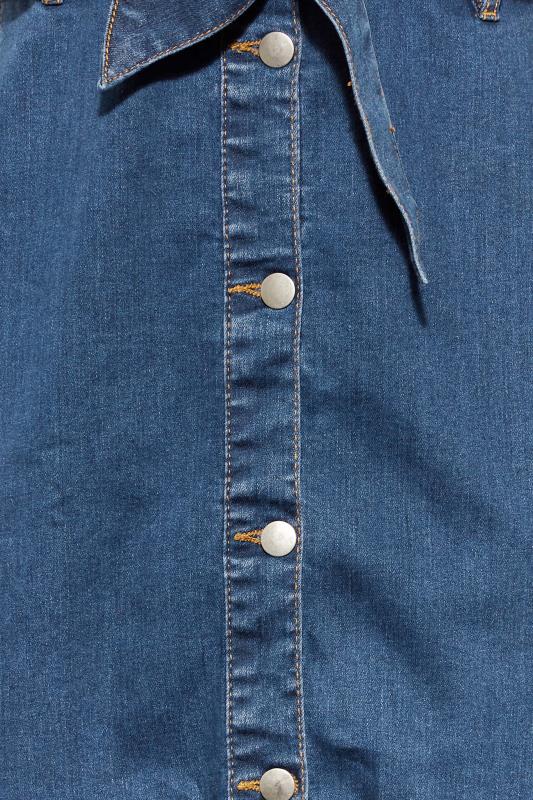 LTS Tall Womens Blue Denim Button Through Dress | Yours Clothing  6