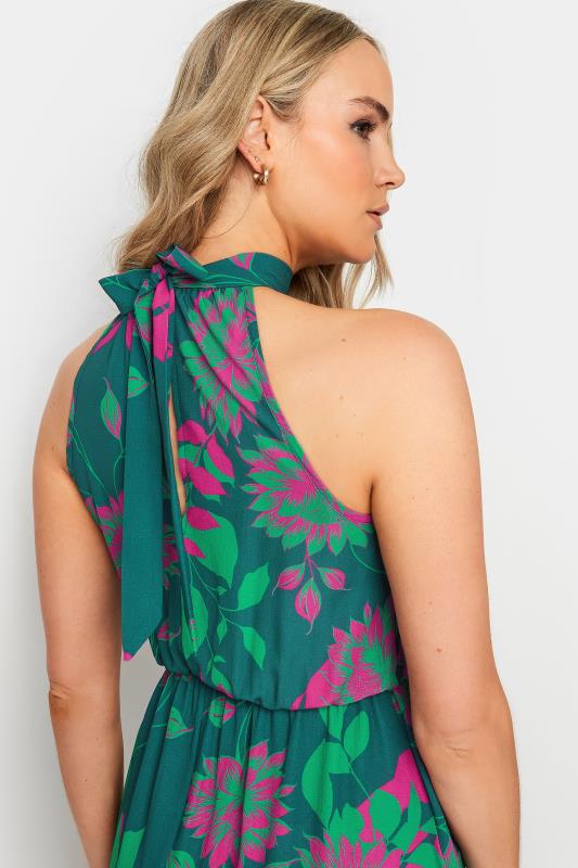 LTS Tall Women's Green Floral Print Halter Neck Dress | Long Tall Sally 4