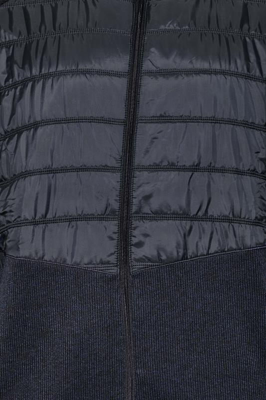 D555 Big & Tall Navy Blue Raglan Padded Knitted Jumper | BadRhino 2