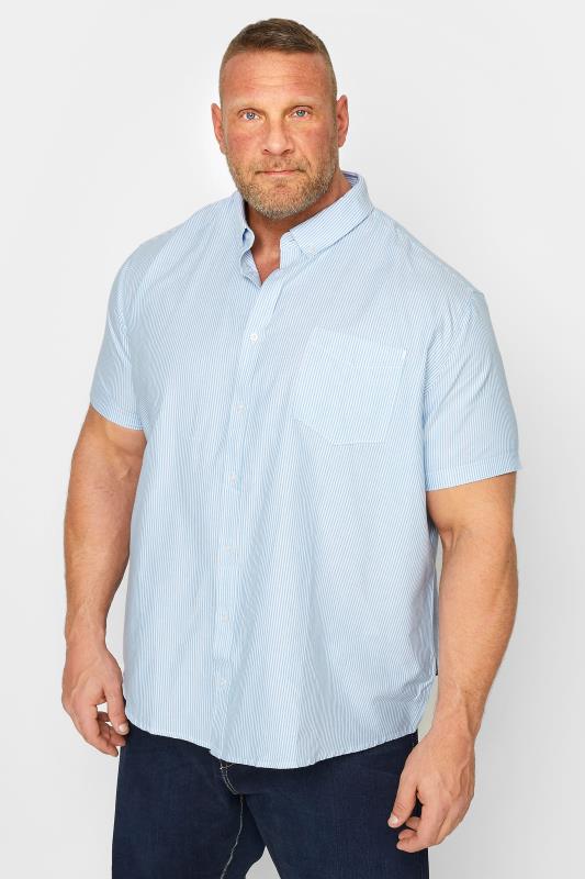  Grande Taille BadRhino Light Blue Stripe Oxford Shirt