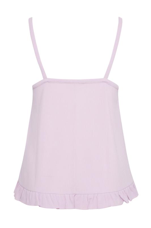 LIMITED COLLECTION Lilac Purple Frill Ribbed Pyjama Top 7
