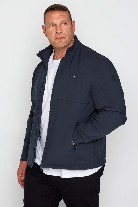  FARAH Big & Tall Navy Blue Softshell Jacket