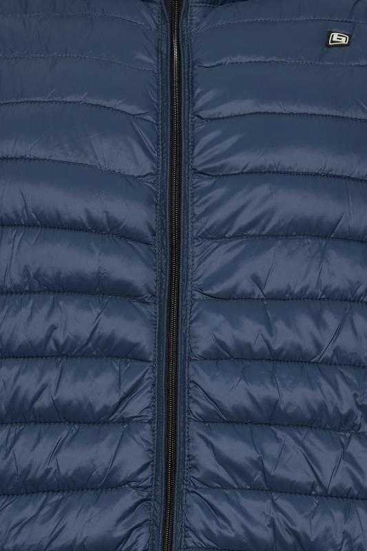 BLEND Big & Tall Blue Romsey Hooded Puffer Jacket | BadRhino 2