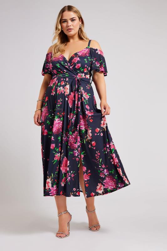YOURS LONDON Plus Size Navy Blue Floral Maxi Dress | Yours Clothing 3