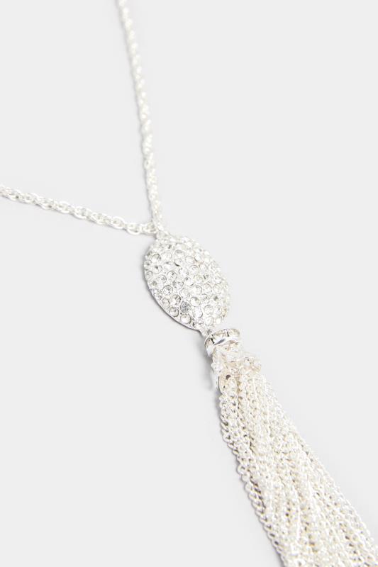 Silver Tone Tassel Necklace | Yours Clothing 3