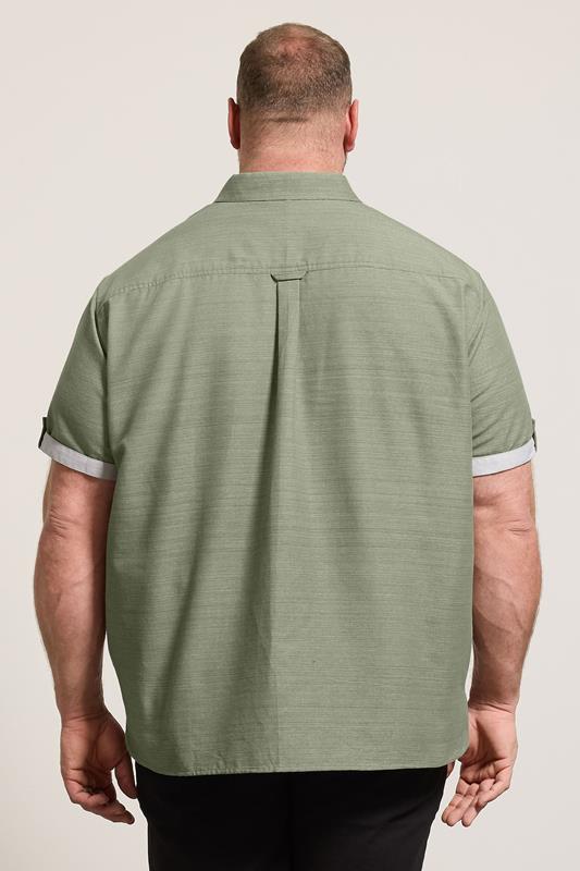 BadRhino Big & Tall Green Short Sleeve Slub Shirt | BadRhino 4