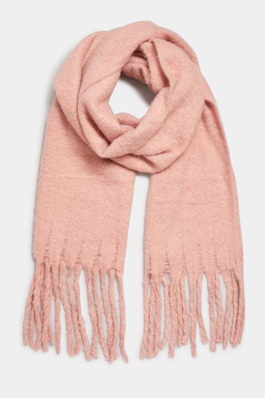 Blush Pink Super Soft Chunky Tassel Scarf | Yours Clothing 2