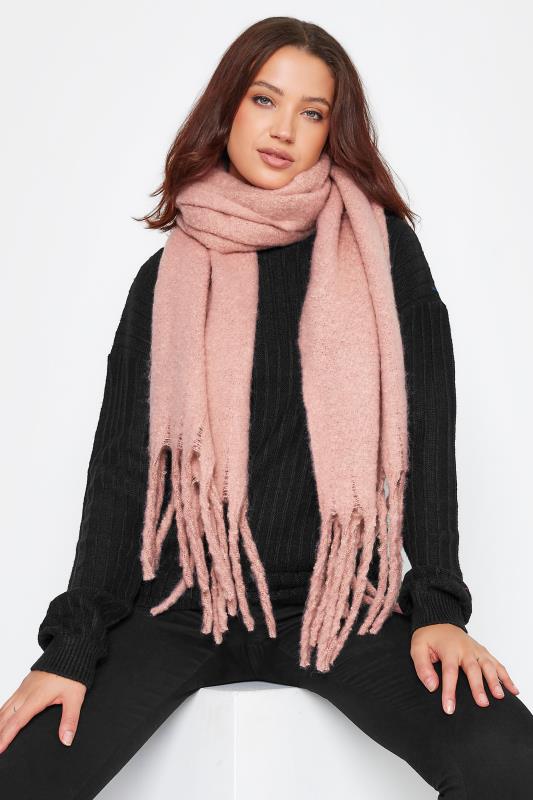 Blush Pink Super Soft Chunky Tassel Scarf | Yours Clothing 1