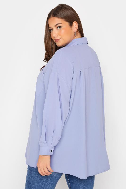Plus Size Curve Purple Button Through Shirt | Yours Clothing  3