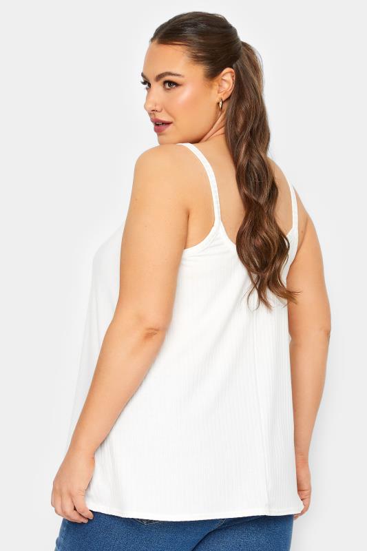 LIMITED COLLECTION Plus Size White Button Down Cami Top | Yours Clothing  3