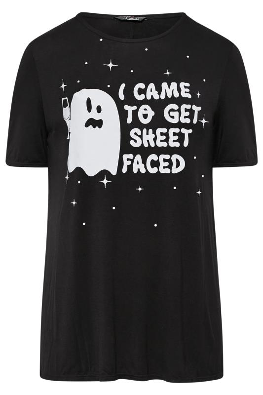 LIMITED COLLECTION Curve Black 'Sheet Faced' Halloween T-Shirt 5