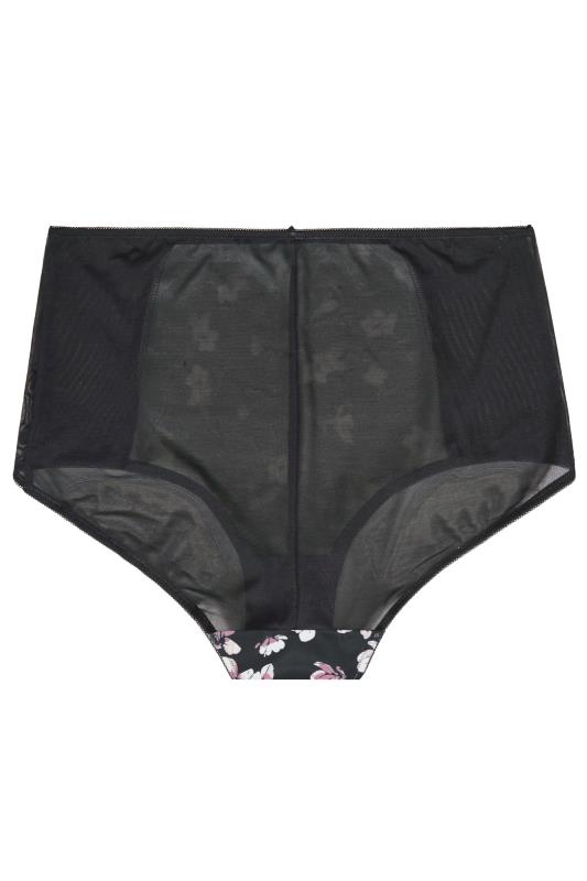 Black Floral Mesh Briefs | Yours Clothing 4