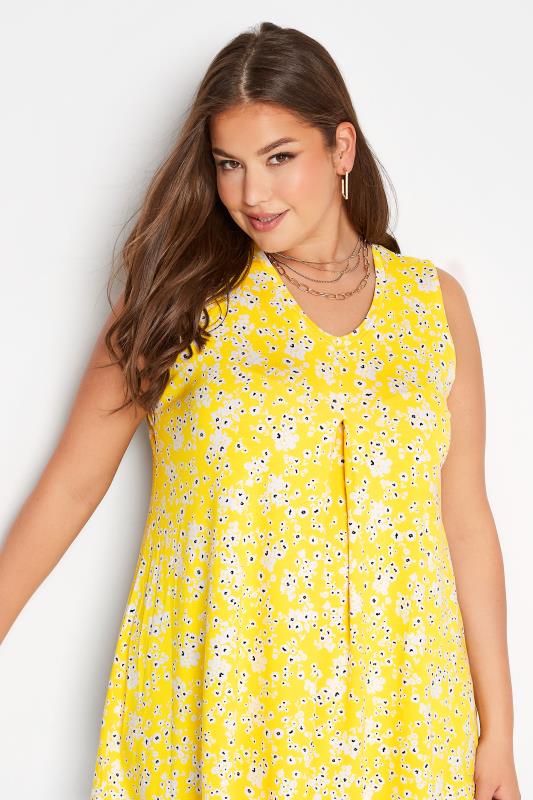 Plus Size Yellow Floral Swing Vest Top | Yours Clothing 4
