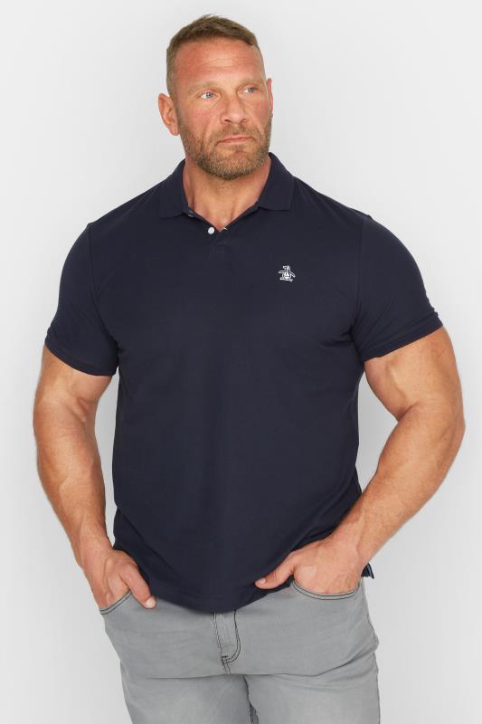 Plus Size  PENGUIN MUNSINGWEAR Big & Tall Navy Blue Tipped Polo Shirt