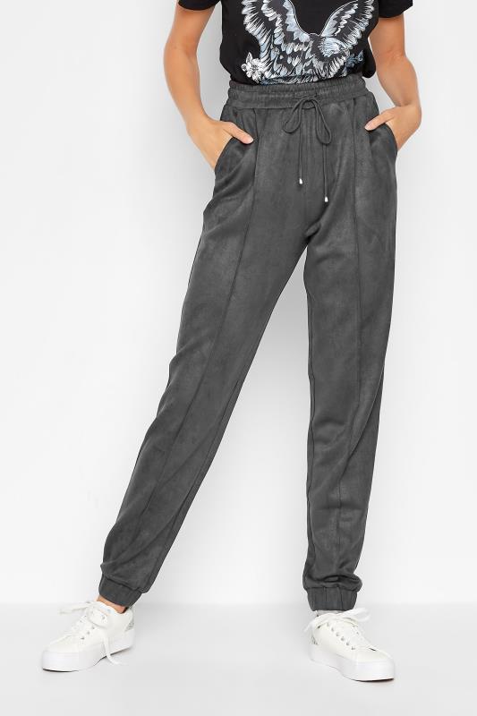 Tall  LTS Tall Grey Faux Suede Stretch Joggers