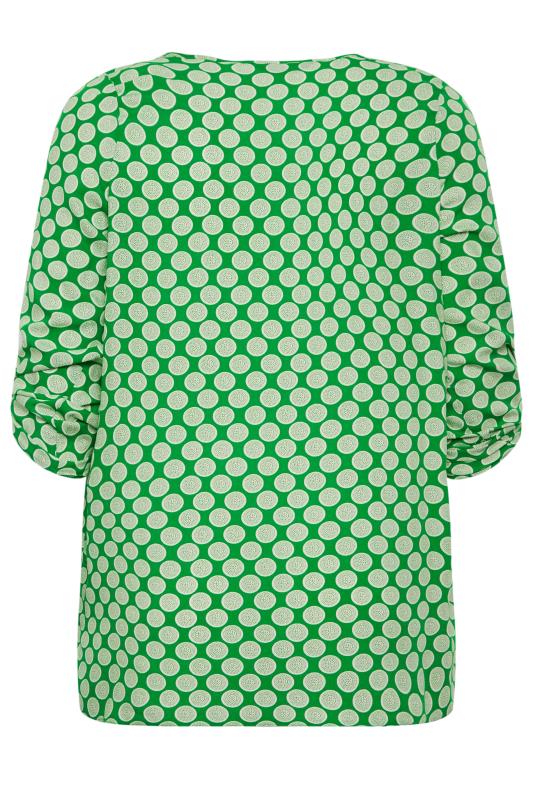 YOURS Plus Size Green Abstract Spot Print Blouse | Yours Clothing  7