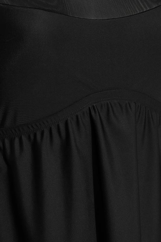 Plus Size Black Mesh Panel Tummy Control Swim Dress | Yours Clothing 8