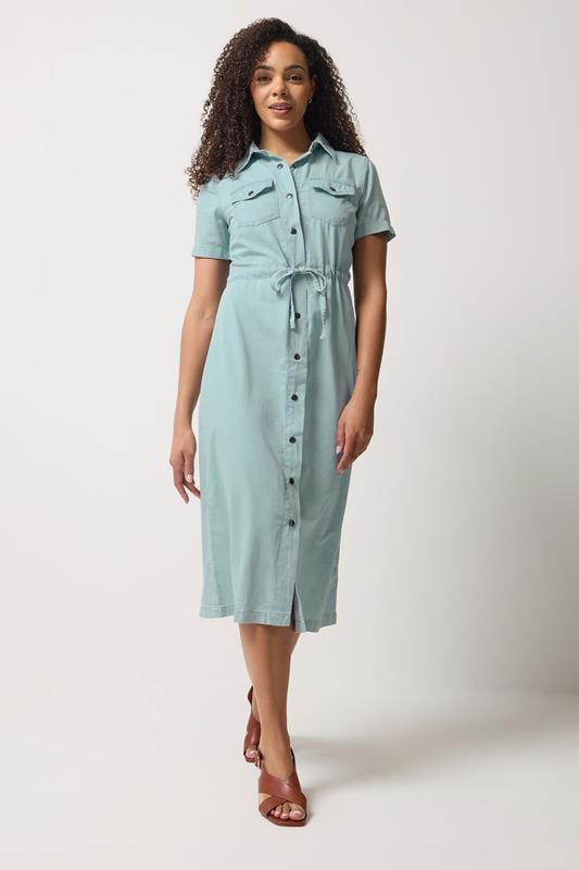 M&Co Blue Denim Midi Shirt Dress | M&Co 1