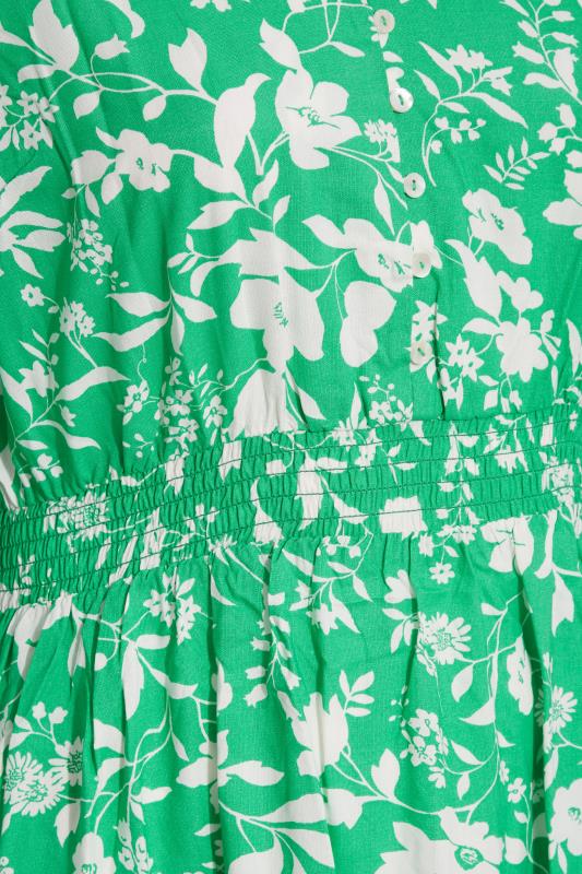 Plus Size Green Floral Dipped Hem Dress | Yours Clothing 5