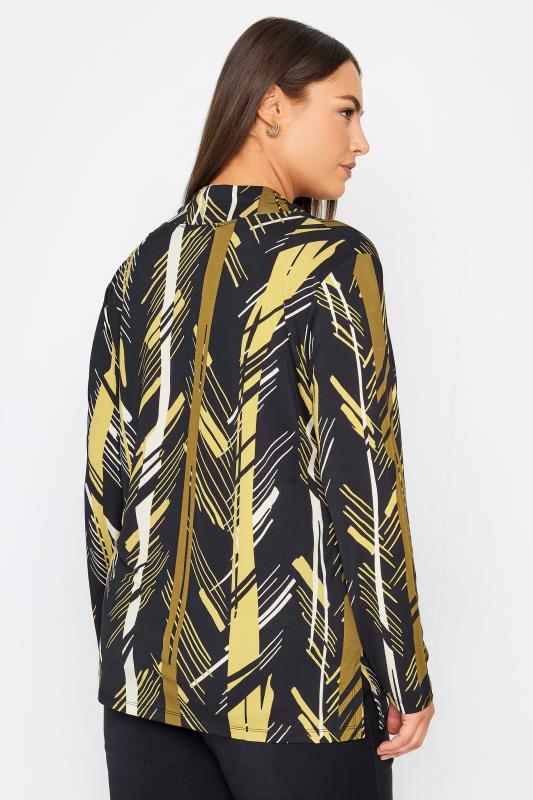 Evans Black & Yellow Abstract Long Sleeve Top 4
