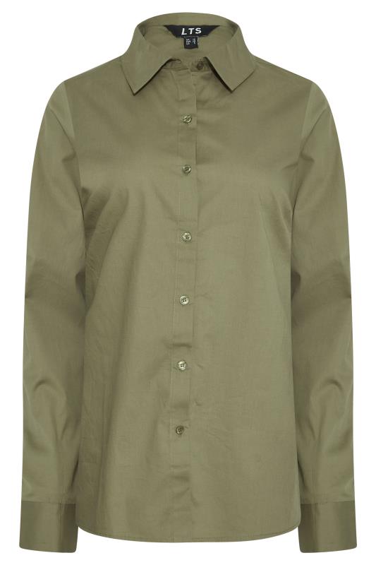 LTS Tall Women's Khaki Green Cotton Shirt | Long Tall Sally 6