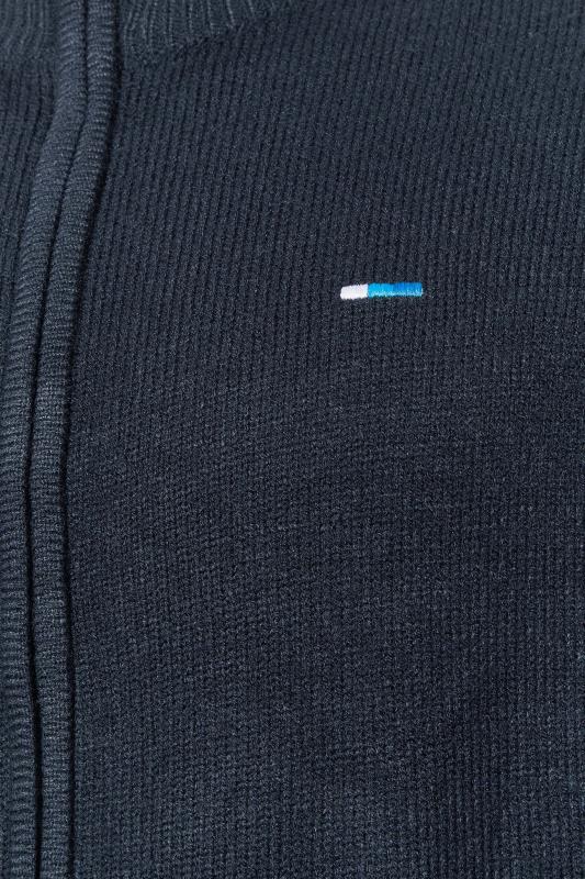 BadRhino Navy Blue Essential Full Zip Knitted Jumper | BadRhino 4