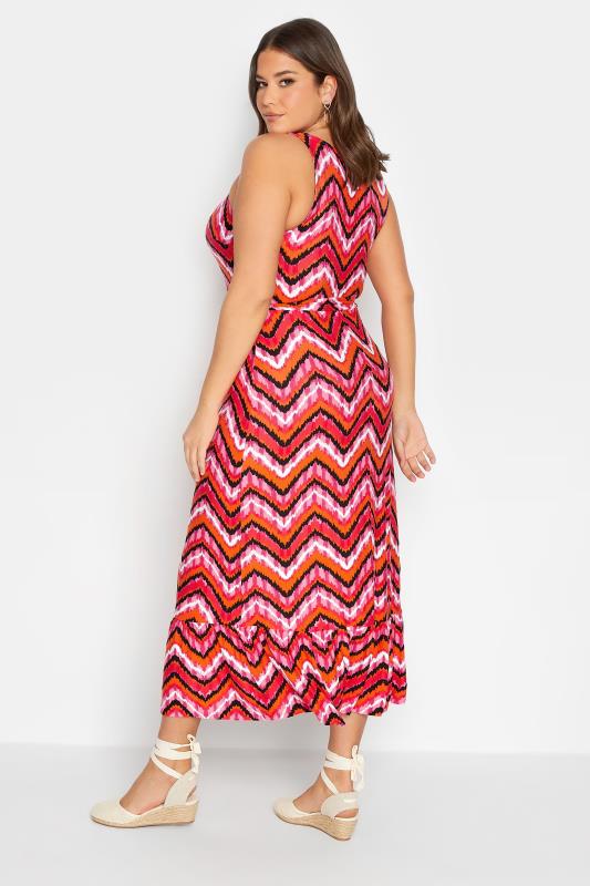 YOURS LONDON Plus Size Orange Geometric Print Tiered Maxi Dress | Yours Clothing 3