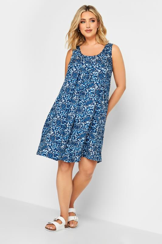 YOURS Plus Size Blue Paisley Print Pocket Dress | Yours Clothing