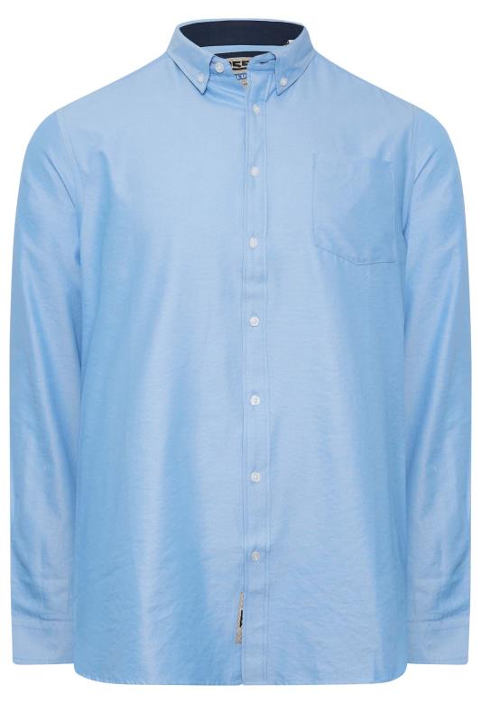 D555 Big & Tall Blue Long Sleeve Oxford Shirt | BadRhino 3