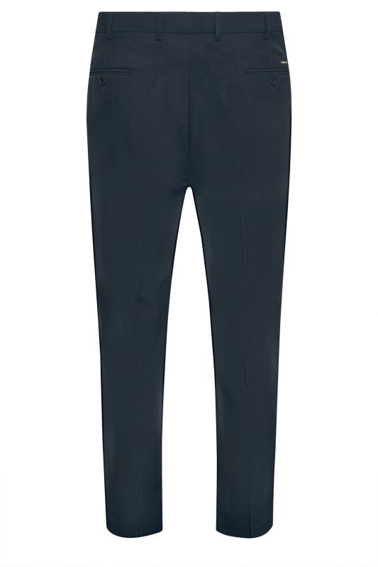 D555 Big & Tall Navy Blue Side Adjustable Waist Trouser | BadRhino 5