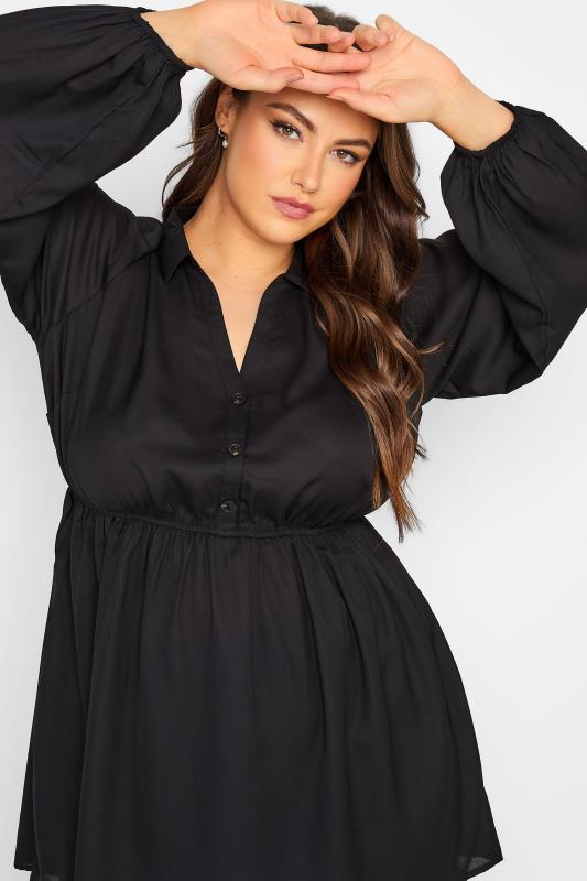 LIMITED COLLECTION Plus Size Black Peplum Blouse | Yours Clothing 4