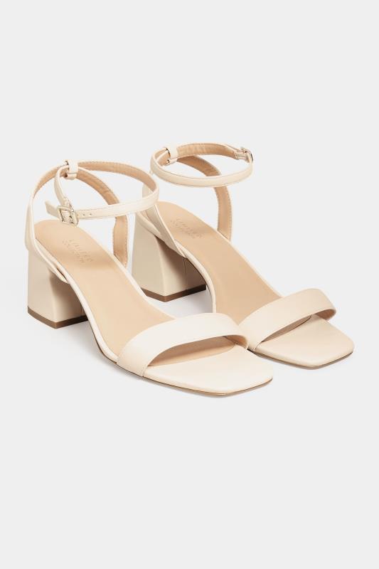 LIMITED COLLECTION Nude Block Heel Sandals In Wide E Fit & Extra Wide EEE Fit | Yours Clothing 2