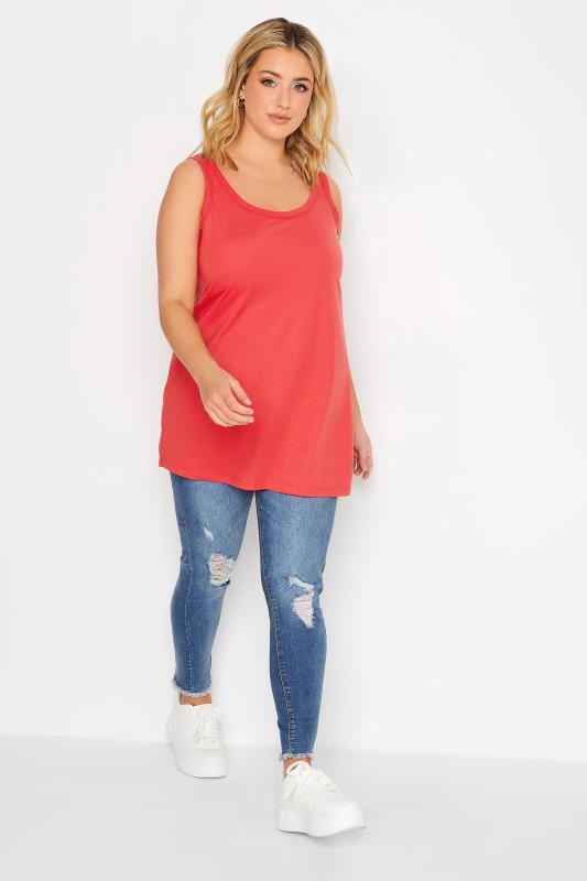 YOURS Plus Size Curve Red Essential Vest Top | Yours Clothing  2