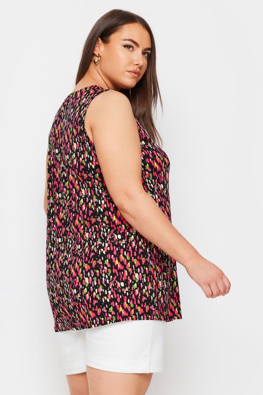 YOURS Plus Size Black Abstract Print Vest Top | Yours Clothing 3