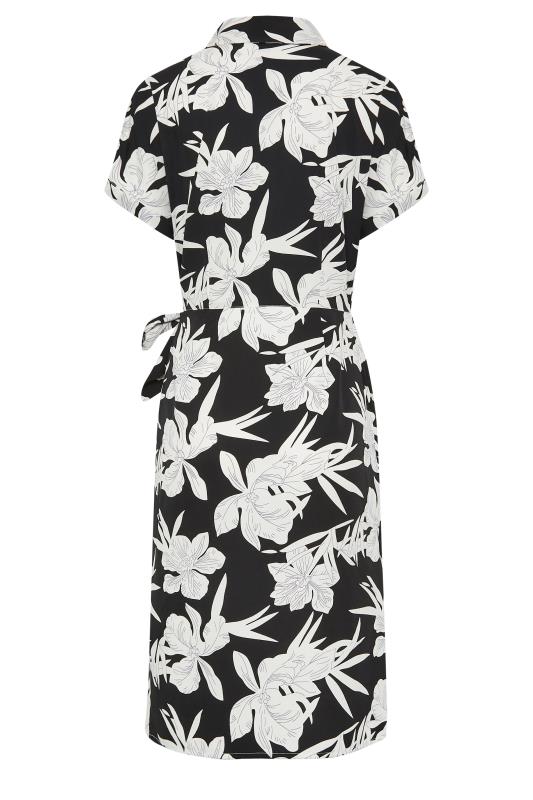 LTS Tall Women's Black Floral Print Shirt Wrap Dress | Long Tall Sally 7