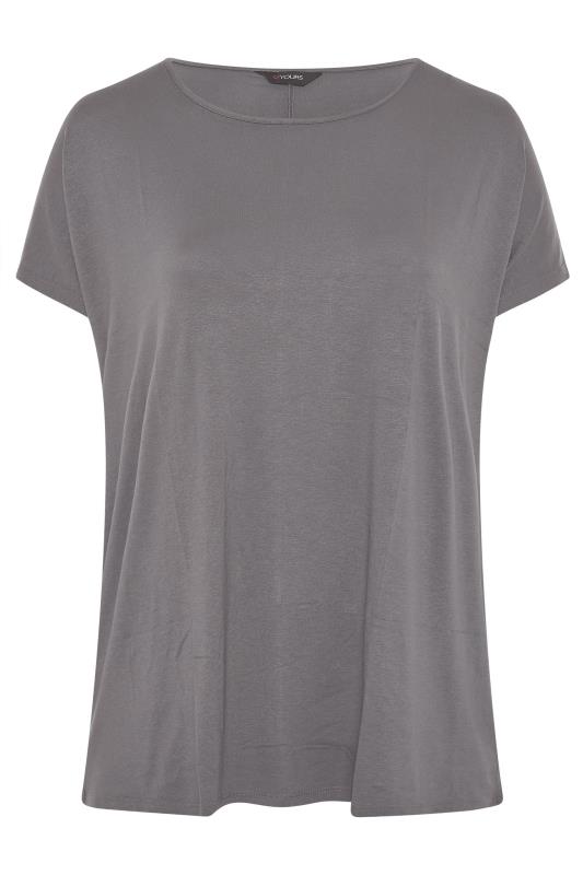Curve Grey Dipped Hem Short Sleeved T-Shirt 5