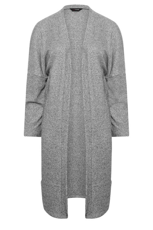 Plus Size Light Grey Ribbed Maxi Cardigan | Yours Clothing 6