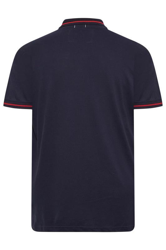 D555 Big & Tall Navy Blue Polo Shirt | BadRhino  4