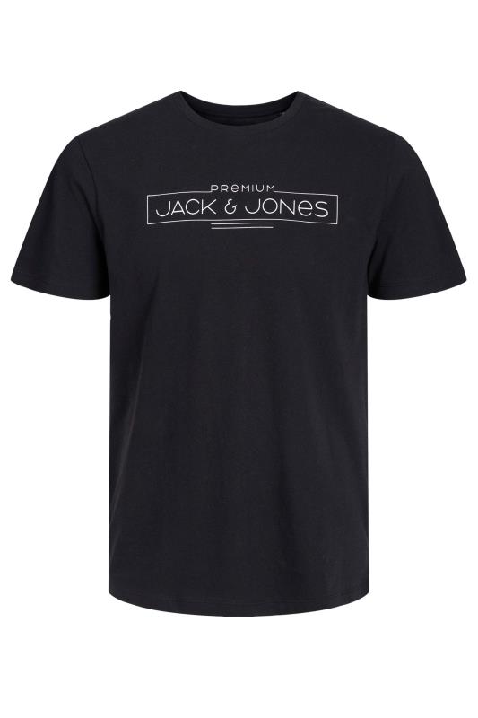 JACK & JONES Big & Tall Black Premium Logo T-Shirt | BadRhino 1