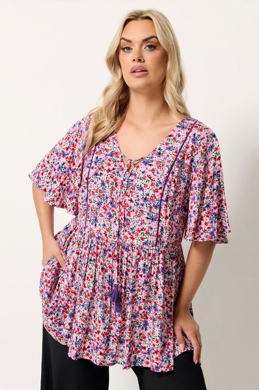 YOURS roze topje met striksluiting