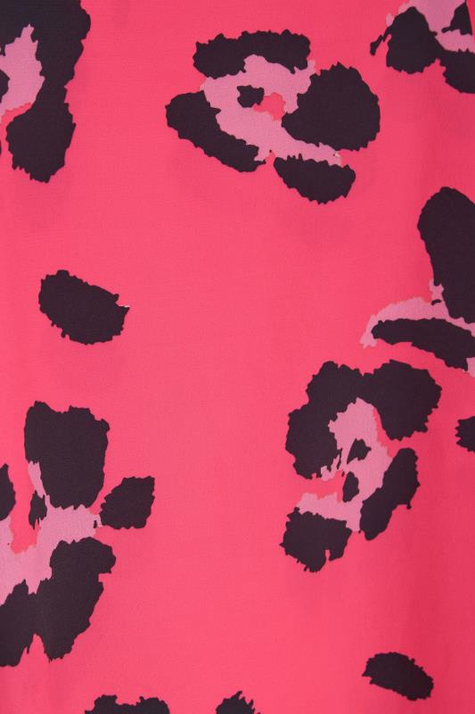 YOURS LONDON Curve Bright Pink Leopard Print Flute Sleeve Tunic Top_Z.jpg