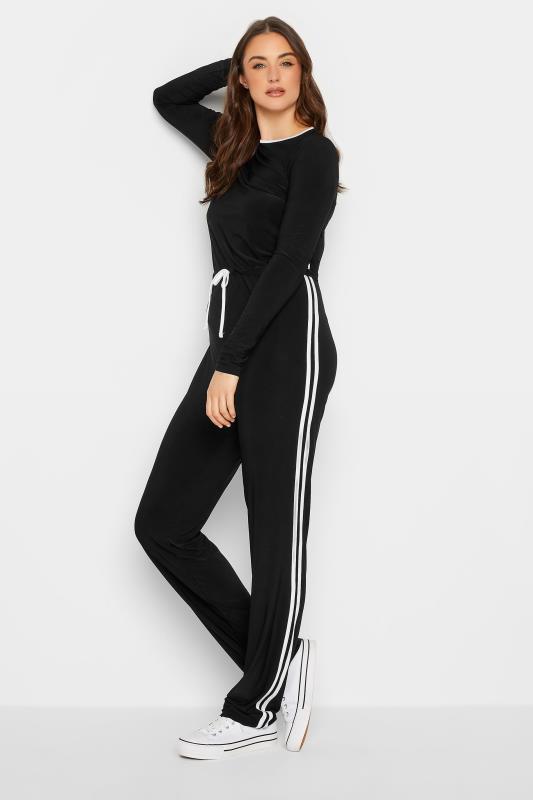 LTS Tall Women's Black Side Stripe Jumpsuit | Yours Clothing 1
