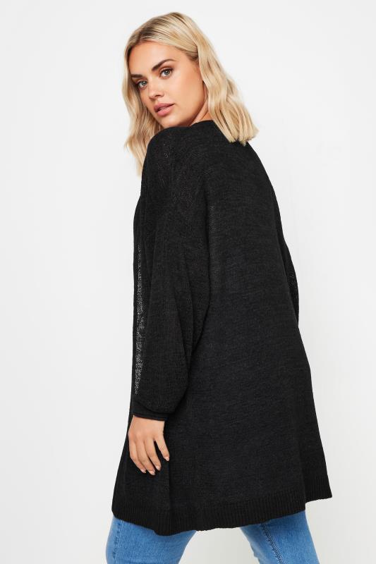 YOURS Plus Size Black Knitted Cardigan | Yours Clothing 3